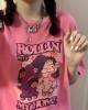 P59 玫粉色TEE💗韓系鬼馬少女趣味卡通印花短袖T恤上衣/大學T